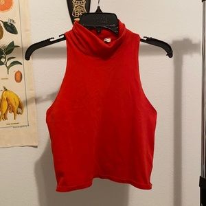 red express mock neck tank top